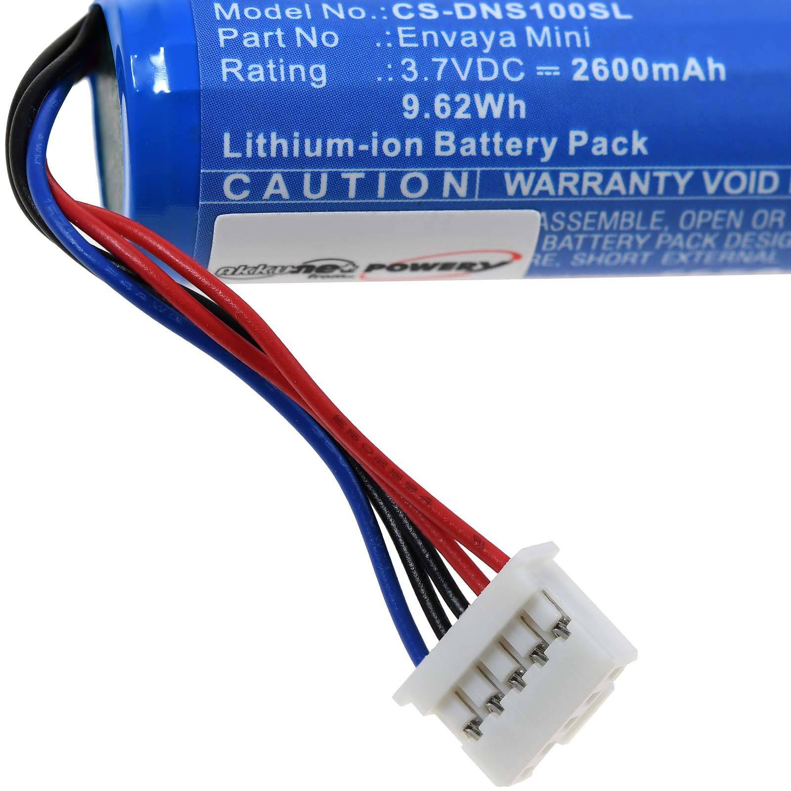 Powery Akku passend für Lautsprecher Denon Envaya Mini, DSB-100, Typ CABICR18650-260, 3,7V, Li-Ion