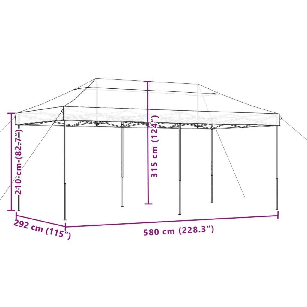 vidaXL Partyzelt Faltbar Pop-Up Schwarz 580x292x315 cm