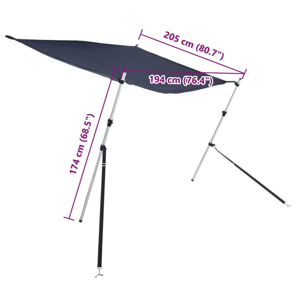 vidaXL T-Top-Beschattungsverlängerung Marineblau 174x205x(115-194) cm