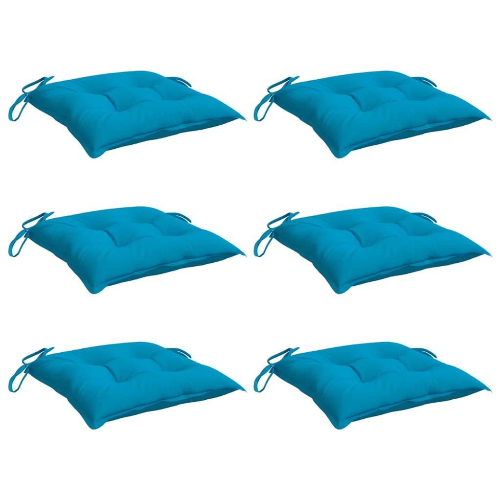 vidaXL Stuhlkissen 6 Stk. Hellblau 40x40x7 cm Oxford-Gewebe