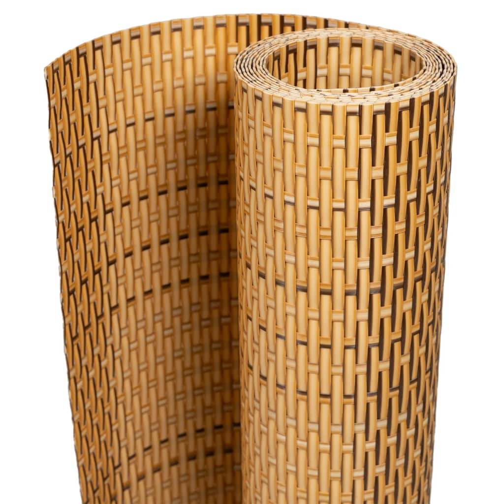 vidaXL Balkon-Sichtschutz Hellbraun 600x100 cm Poly Rattan