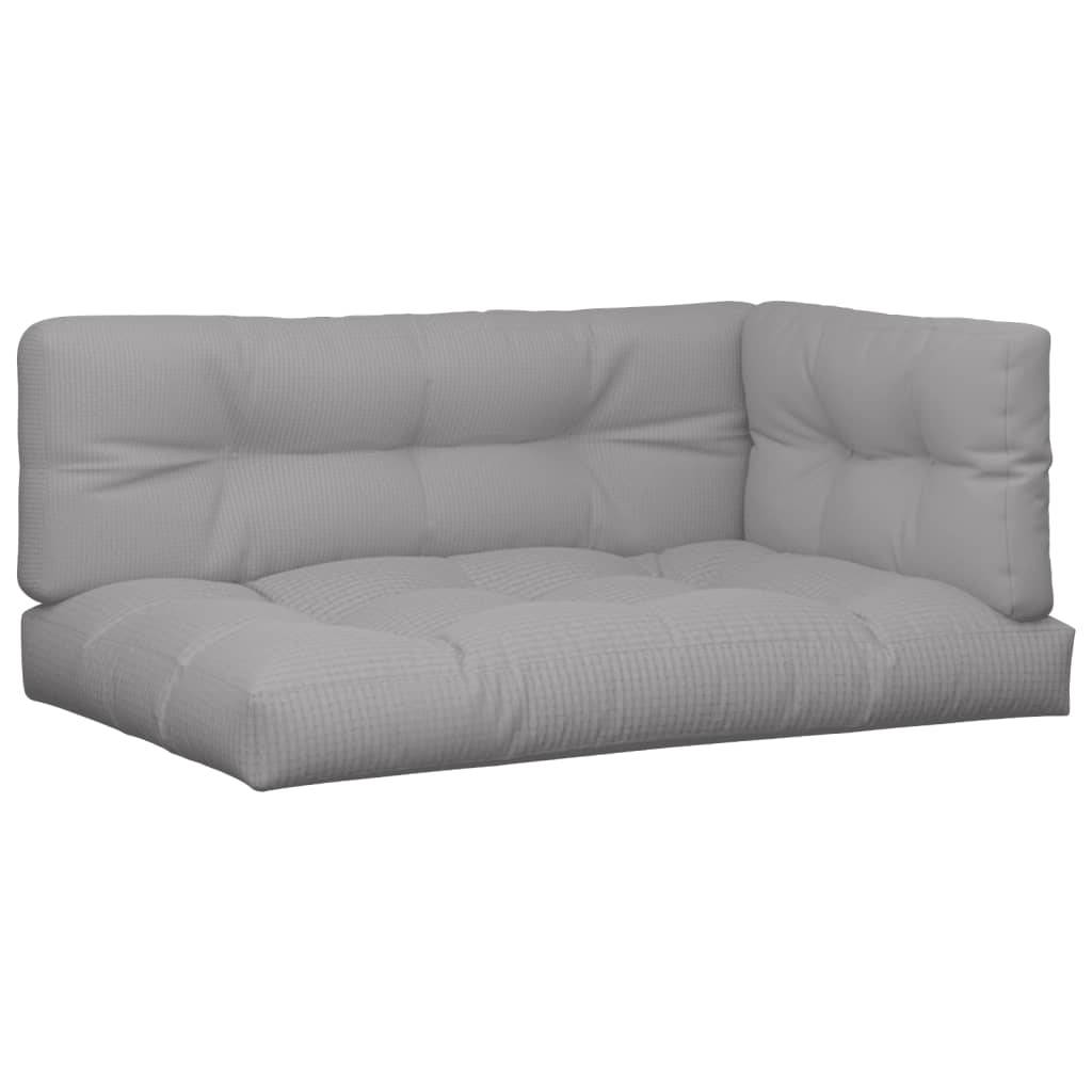 vidaXL Palettenkissen 3-tlg. Grau Stoff