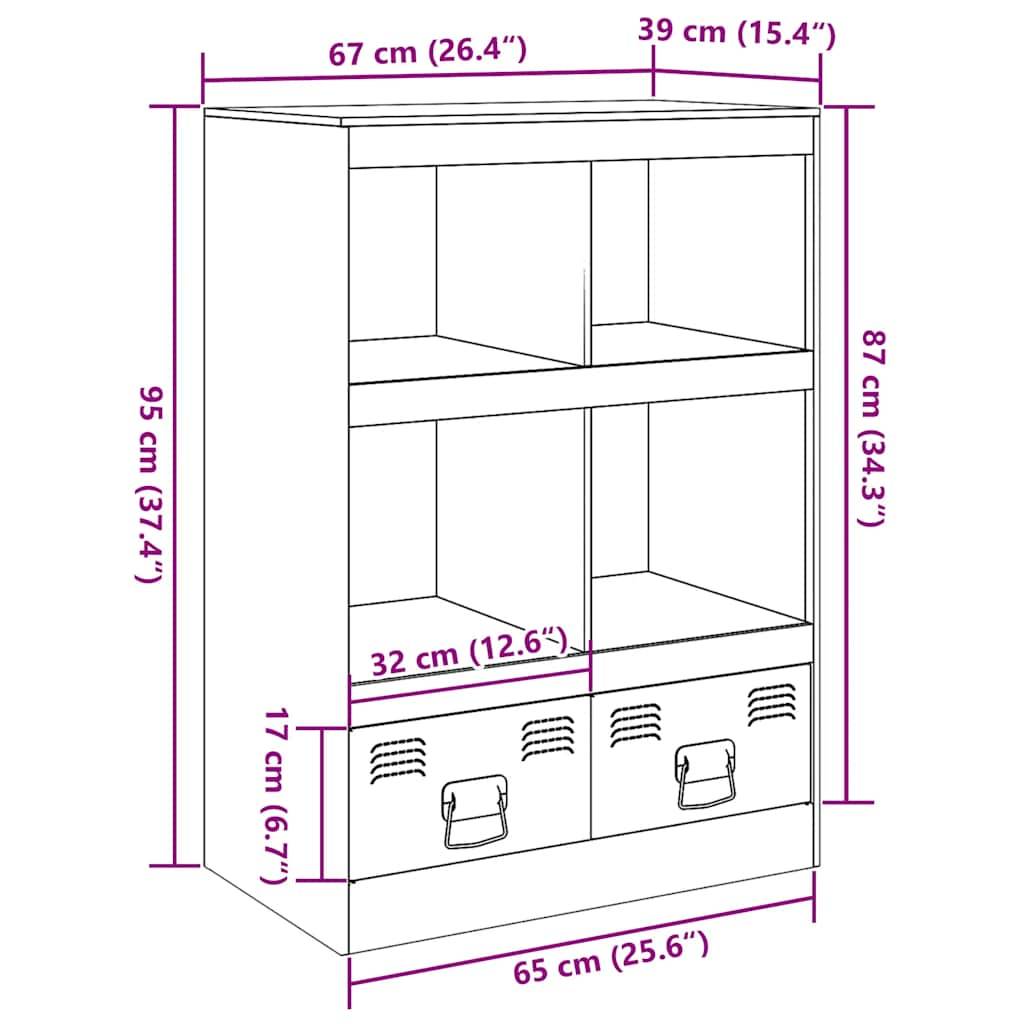 vidaXL Highboard Anthrazit 67x39x95 cm Stahl