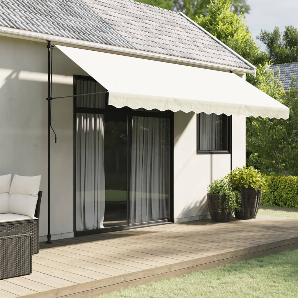 vidaXL Markisenvolant Creme Gestreift 4 m