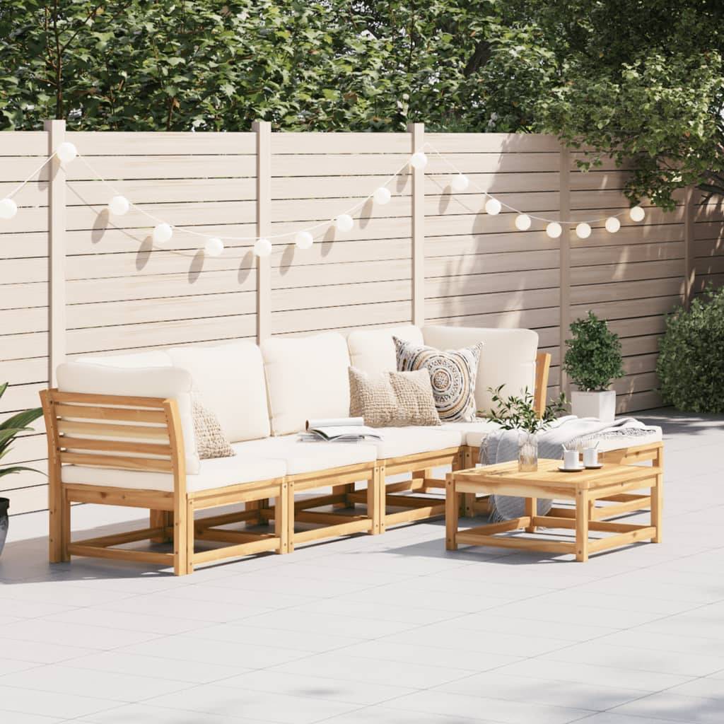 vidaXL 6-tlg. Garten-Lounge-Set mit Kissen Massivholz Akazie