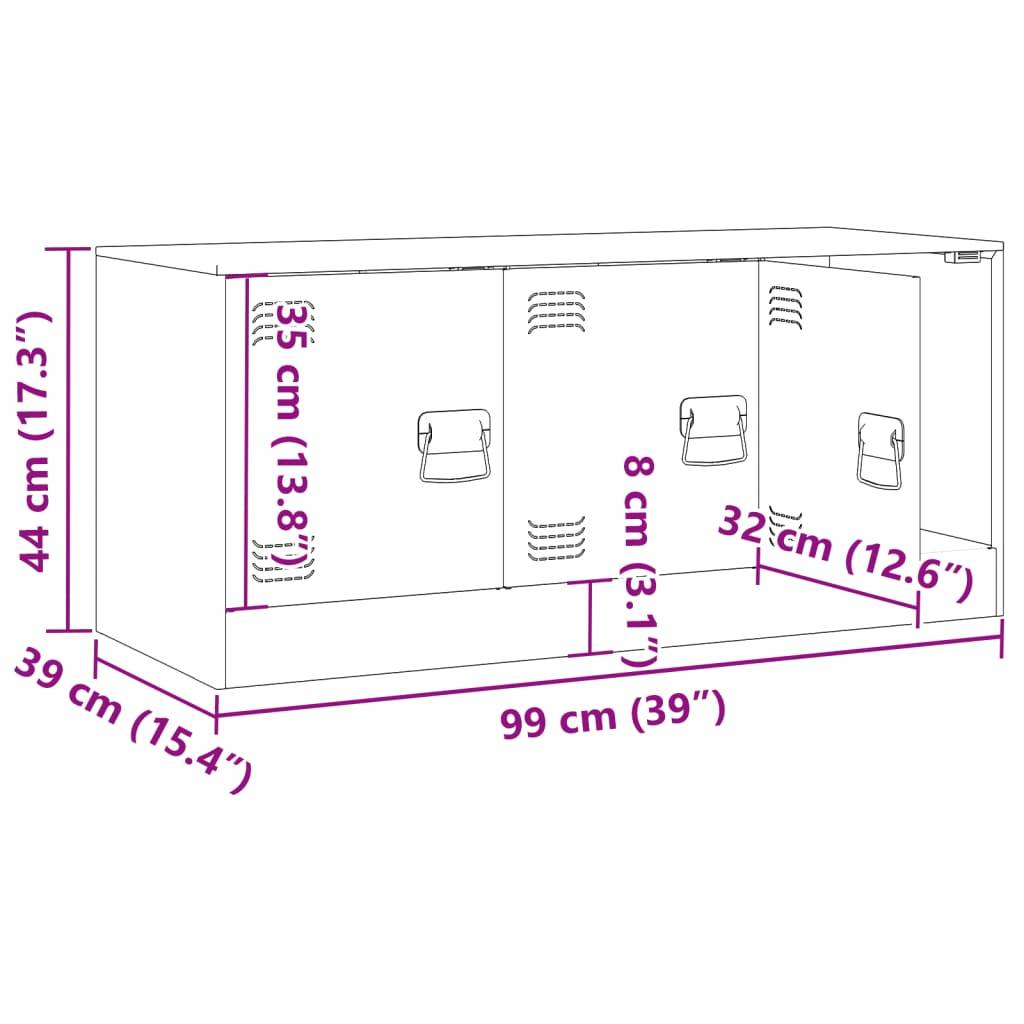 vidaXL TV-Schrank Schwarz 99x39x44 cm Stahl