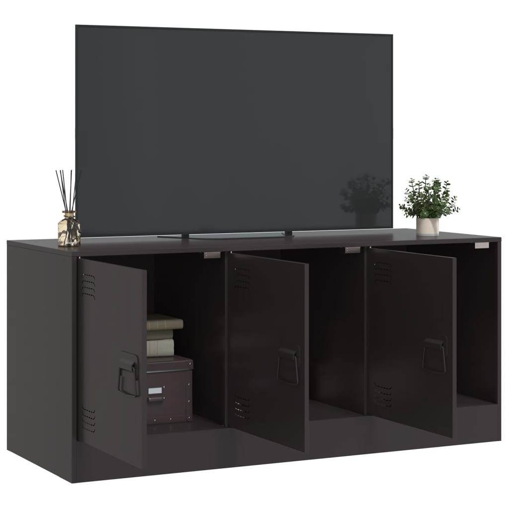 vidaXL TV-Schrank Schwarz 99x39x44 cm Stahl