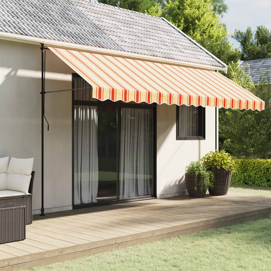 vidaXL Markisenvolant Gelb und Orange Gestreift 4,5 m