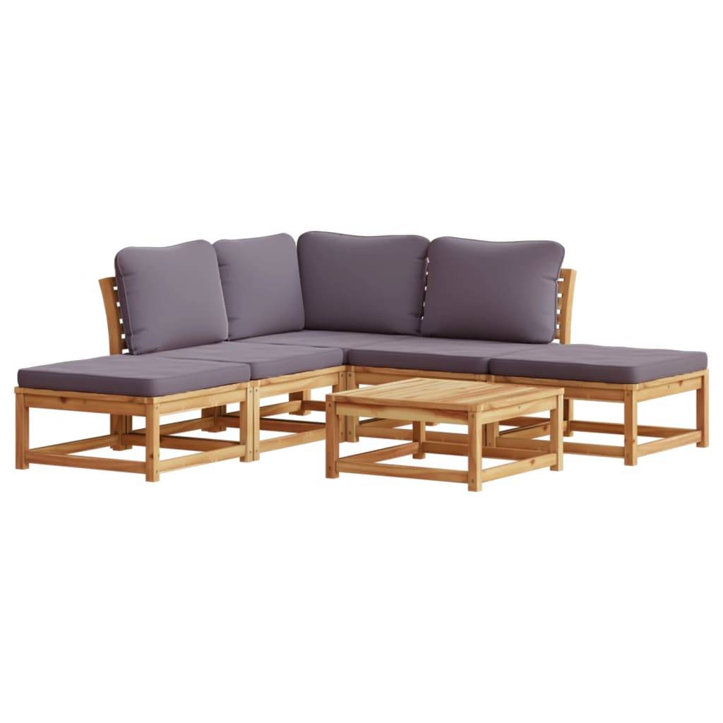 vidaXL 6-tlg. Garten-Lounge-Set mit Kissen Massivholz Akazie