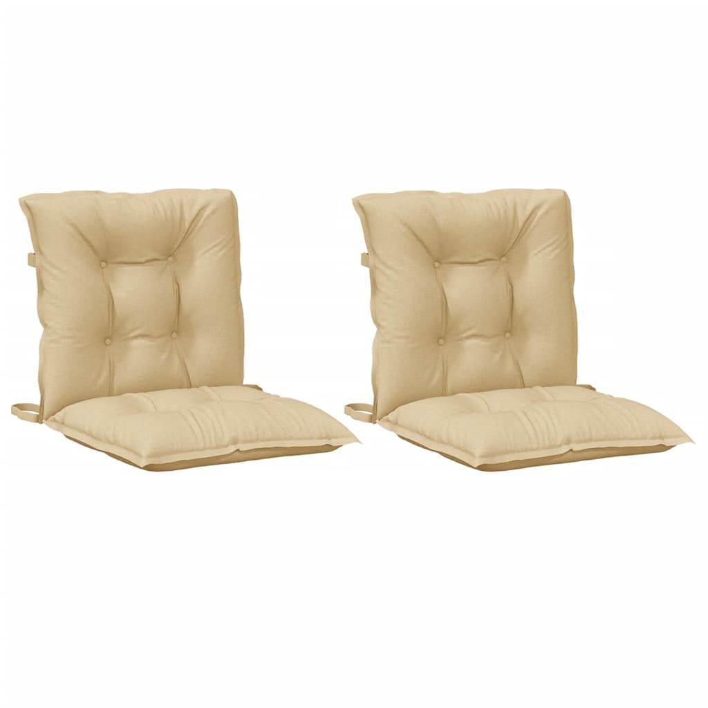 vidaXL Niedriglehner-Auflagen 2 Stk. Melange Beige 100x50x7 cm Stoff