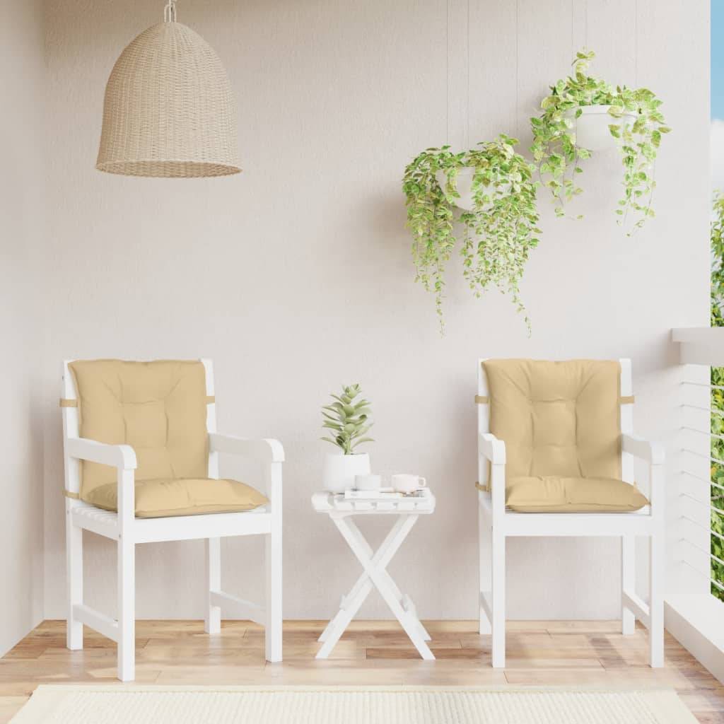 vidaXL Niedriglehner-Auflagen 2 Stk. Melange Beige 100x50x7 cm Stoff