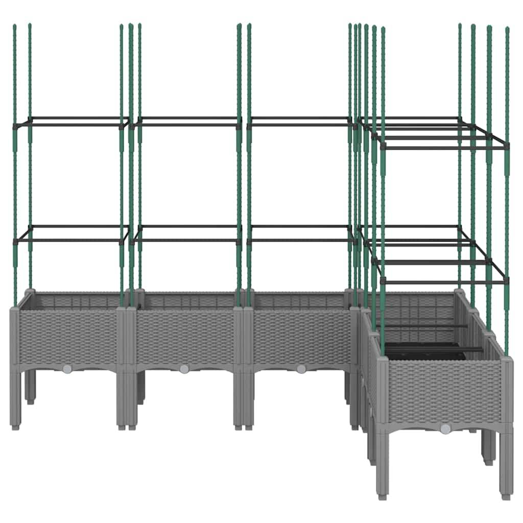 vidaXL Pflanzkübel mit Rankgitter Hellgrau 160x120x142,5 cm PP