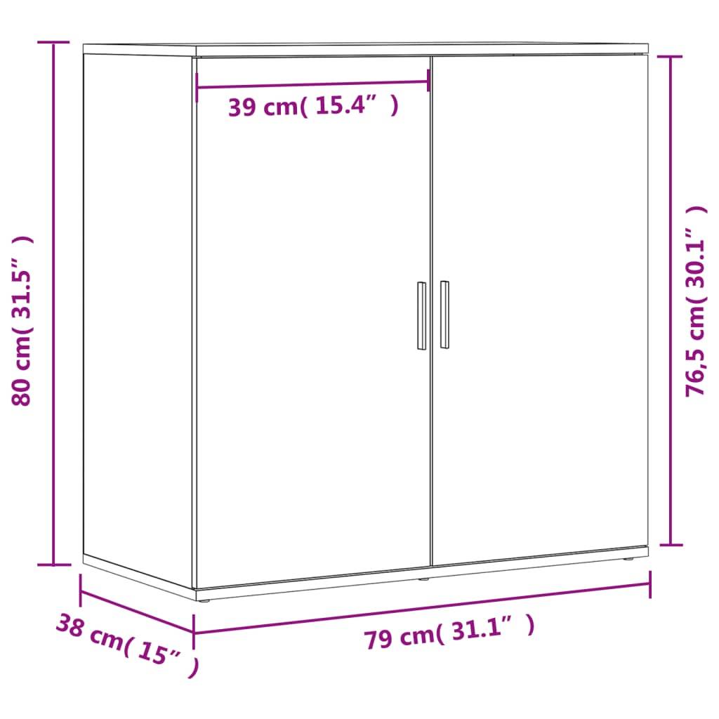 vidaXL Sideboards 2 Stk. Sonoma-Eiche 79x38x80 cm Holzwerkstoff