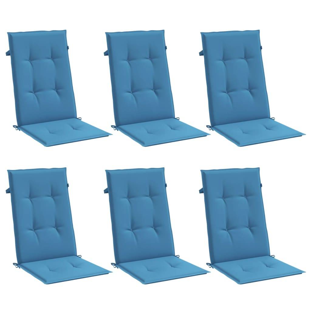 vidaXL Hochlehner-Auflagen 4 Stk. Melange Blau 120x50x4 cm Stoff
