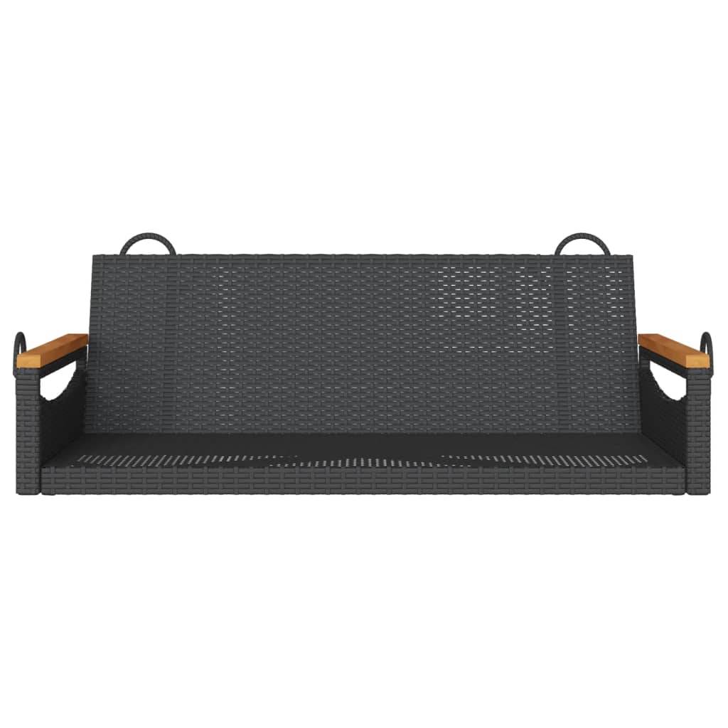 vidaXL Hängebank Schwarz 109x62x40 cm Poly Rattan