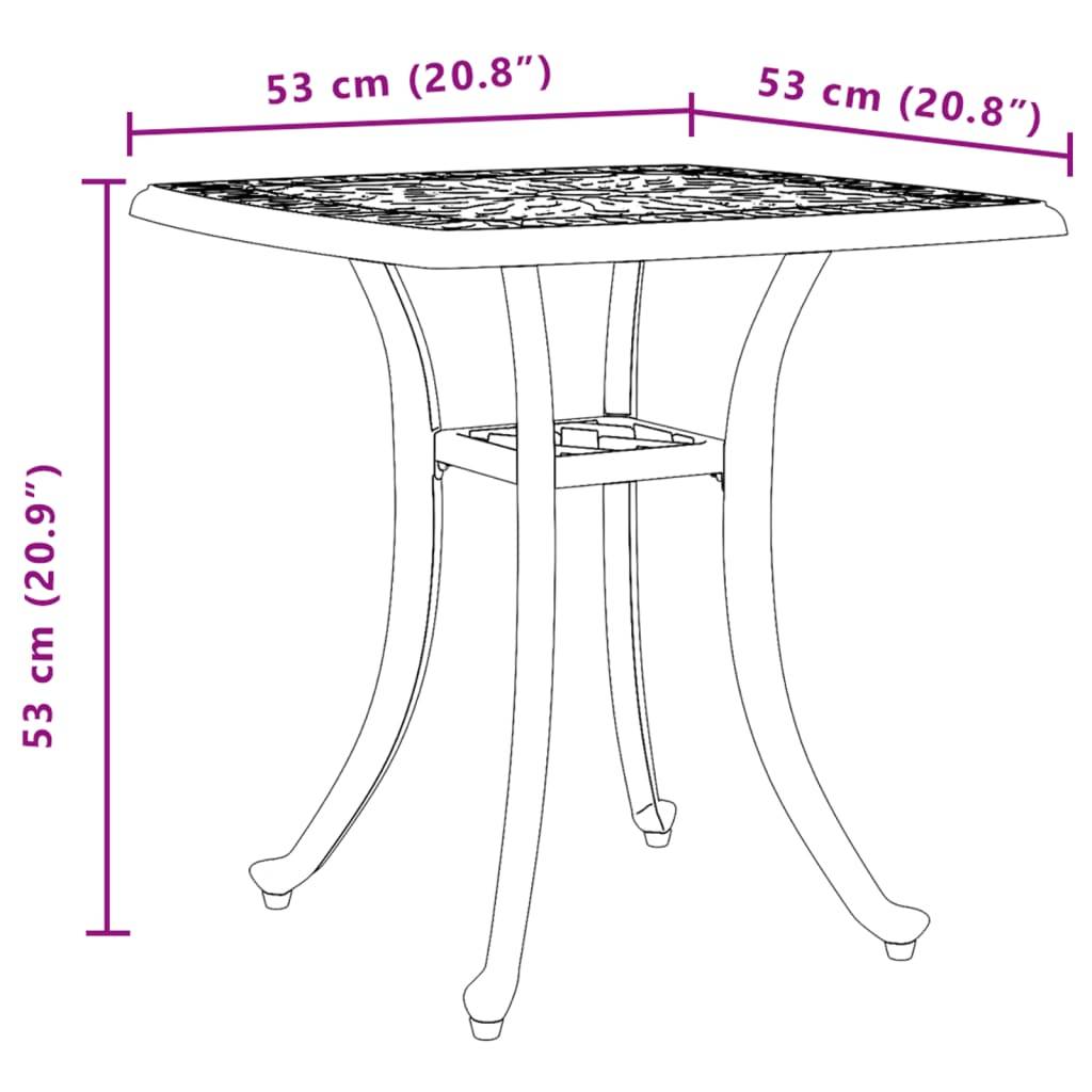 vidaXL Gartentisch Grün 53x53x53 cm Aluminiumguss