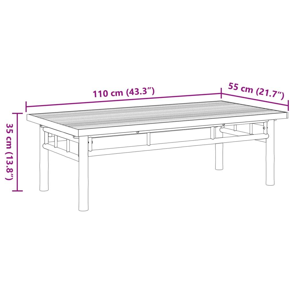 vidaXL Couchtisch 110x55x35 cm Bambus