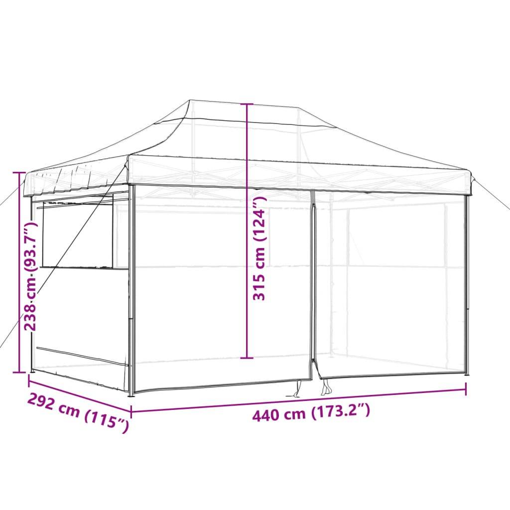 vidaXL Partyzelt Faltbar Pop-Up mit 4 Seitenteilen Terrakottarot