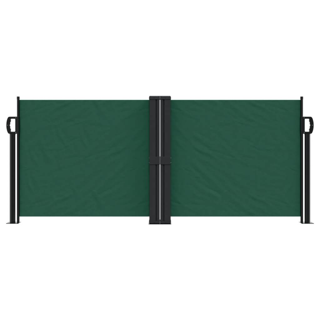 vidaXL Seitenmarkise Ausziehbar Dunkelgrün 100x600 cm