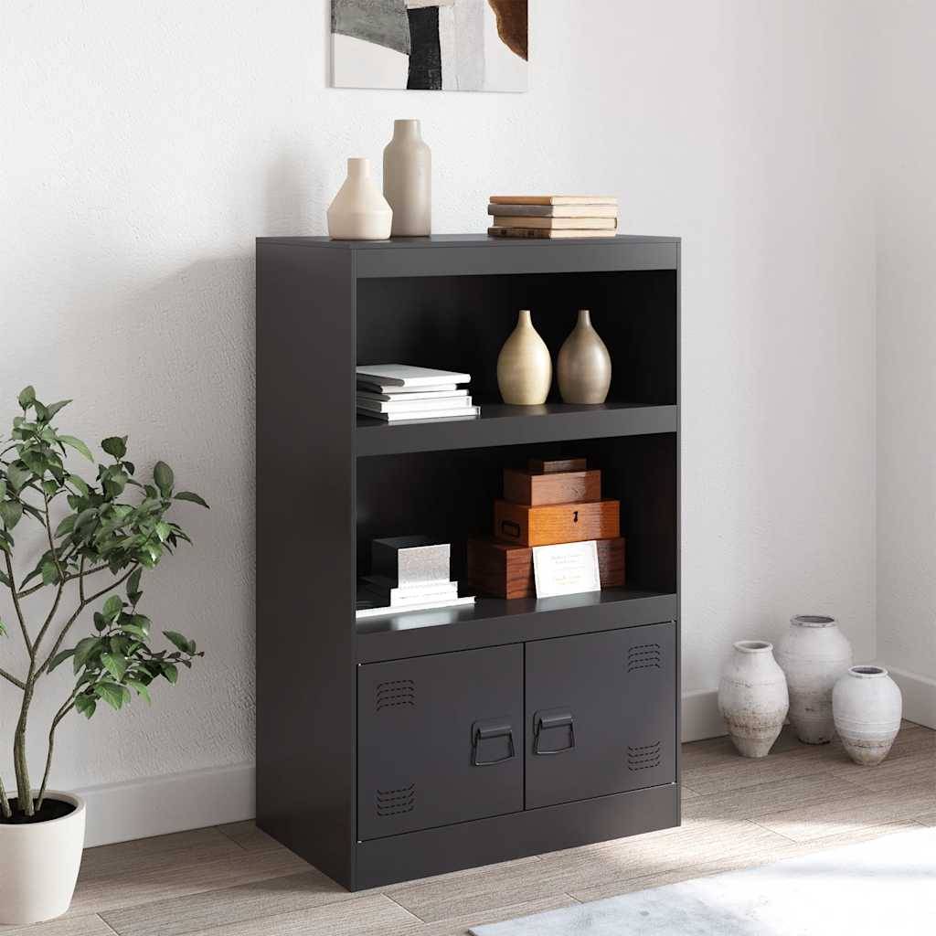 vidaXL Sideboard Schwarz 67x39x107 cm Stahl