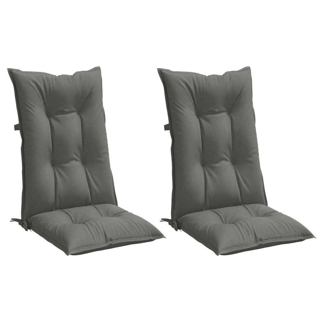 vidaXL Hochlehner-Auflagen 2 Stk. Melange Dunkelgrau 120x50x7cm Stoff