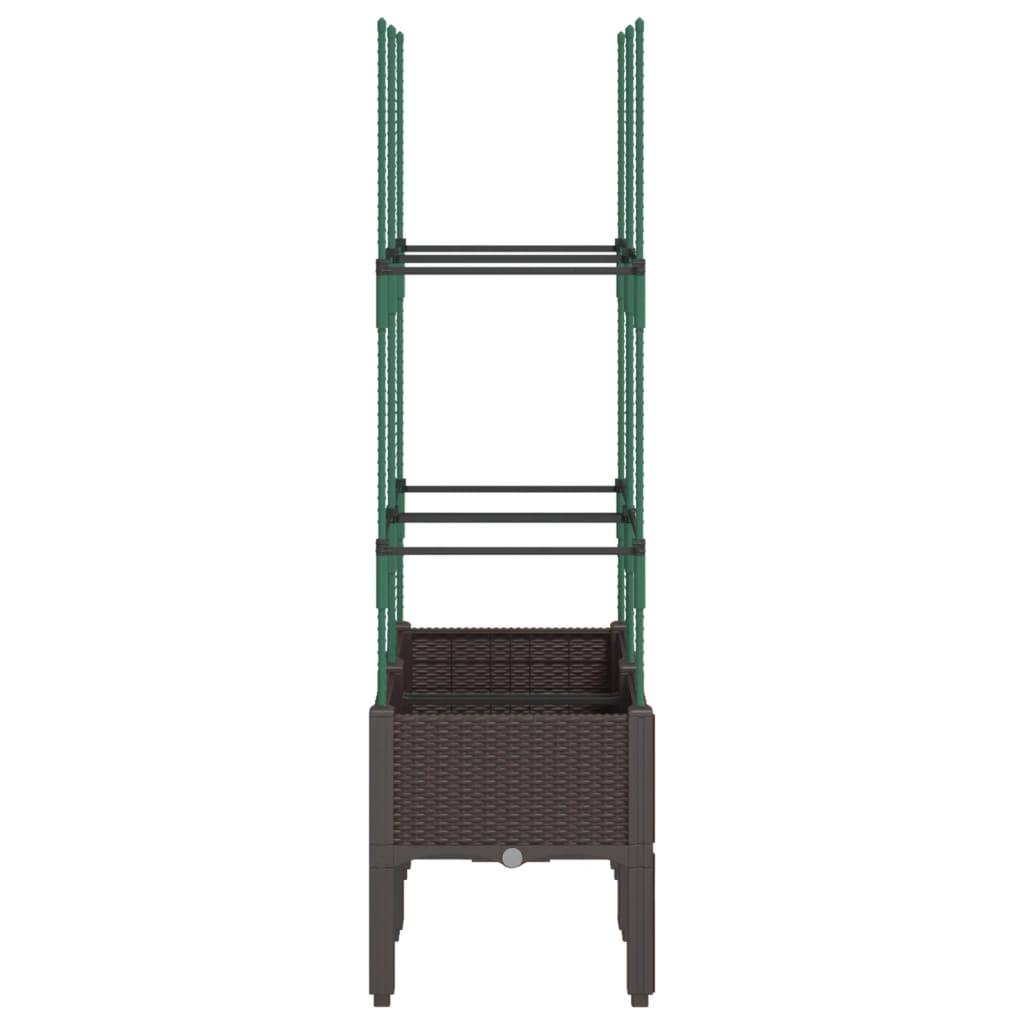 vidaXL Pflanzkübel mit Rankgitter Braun 80x40x142,5 cm PP