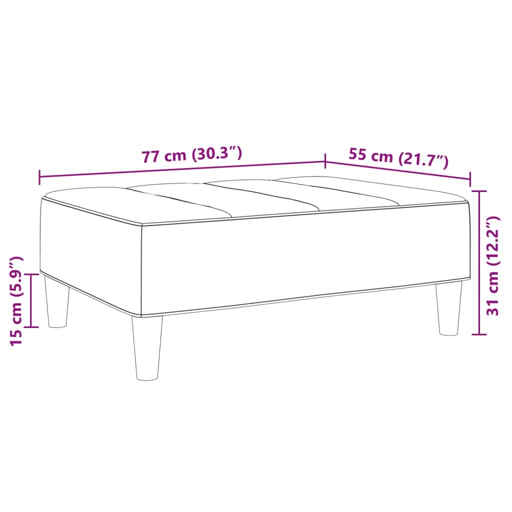 vidaXL Fußhocker Hellgrau 77x55x31 cm Samt