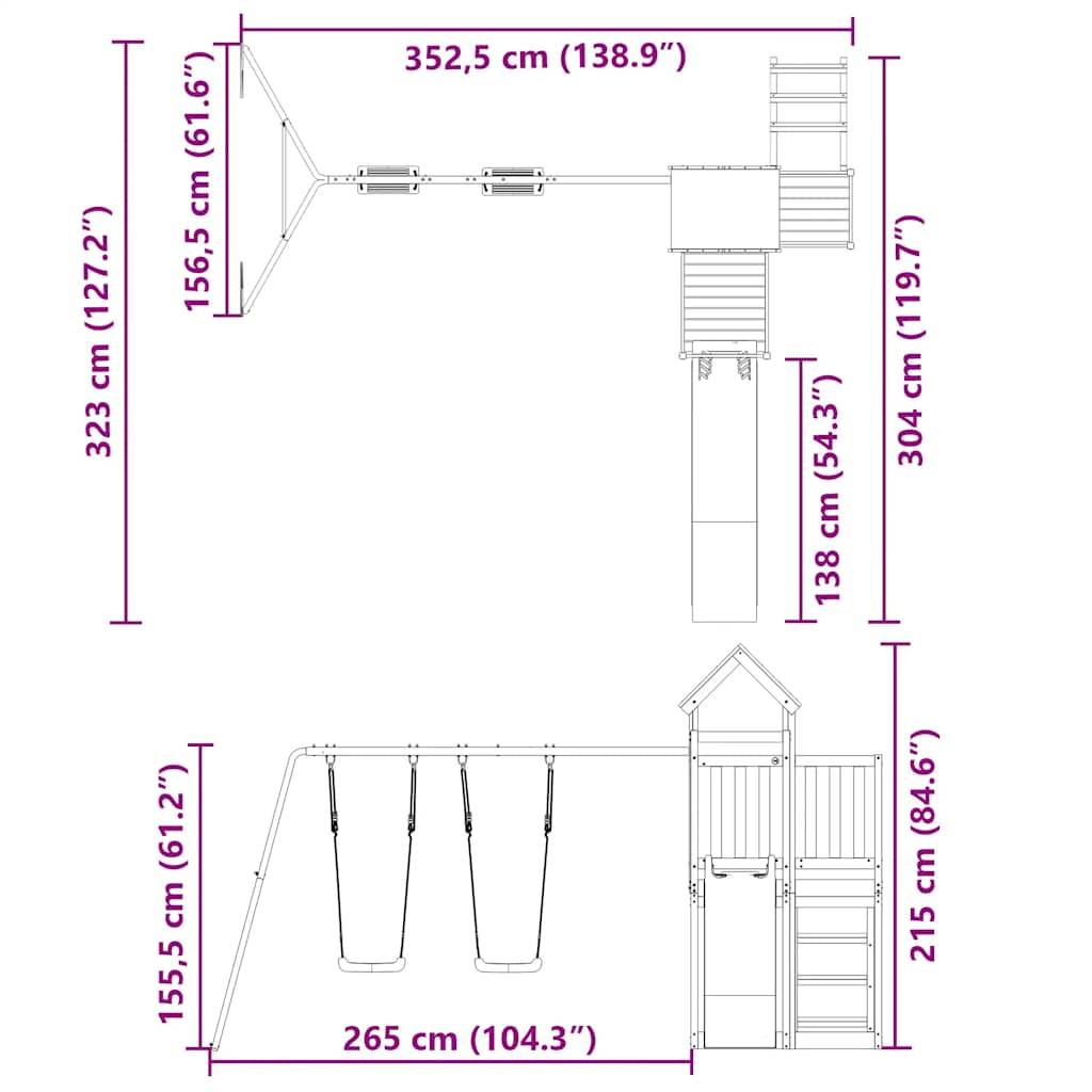 vidaXL Spielturm Imprägniertes Kiefernholz