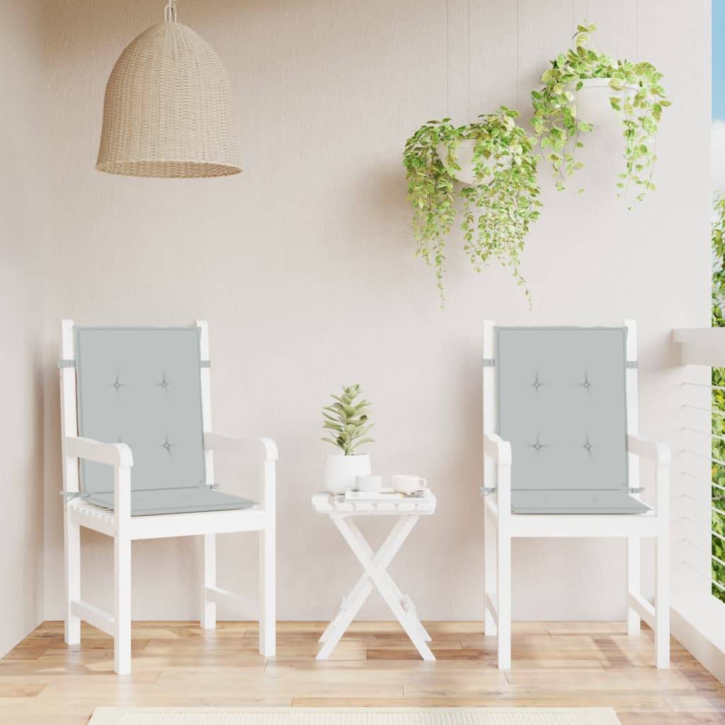 vidaXL Niedriglehner-Auflagen 2 Stk. Melange Hellgrau 100x50x4cm Stoff