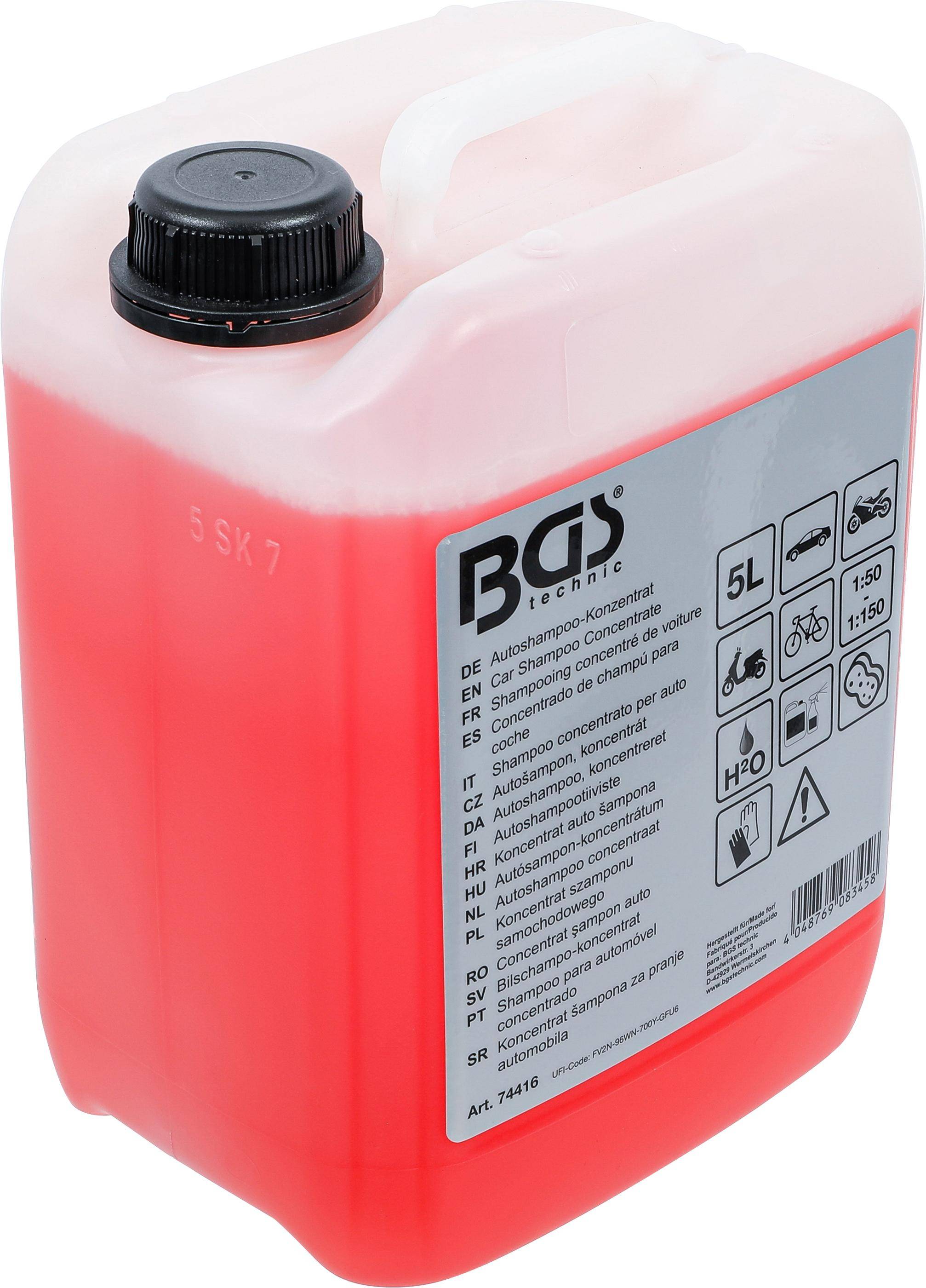 BGS technic Autoshampoo-Konzentrat | rot | 5 l