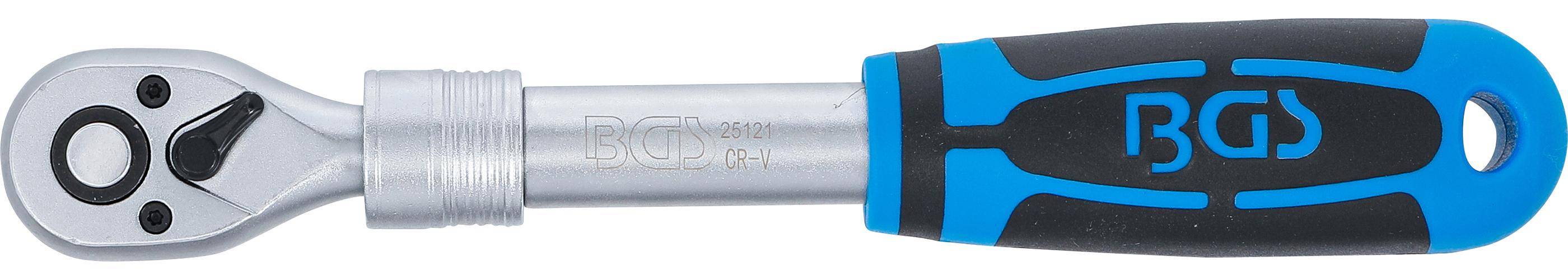 BGS technic Umschaltknarre, ausziehbar | Abtrieb Außenvierkant 10 mm