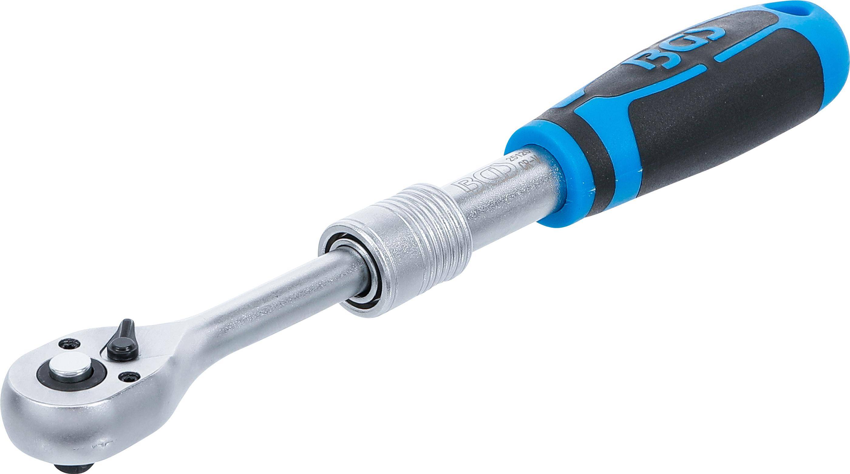 BGS technic Umschaltknarre, ausziehbar | Abtrieb Außenvierkant 6,3 mm