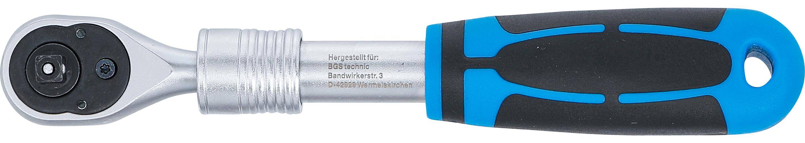 BGS technic Umschaltknarre, ausziehbar | Abtrieb Außenvierkant 6,3 mm