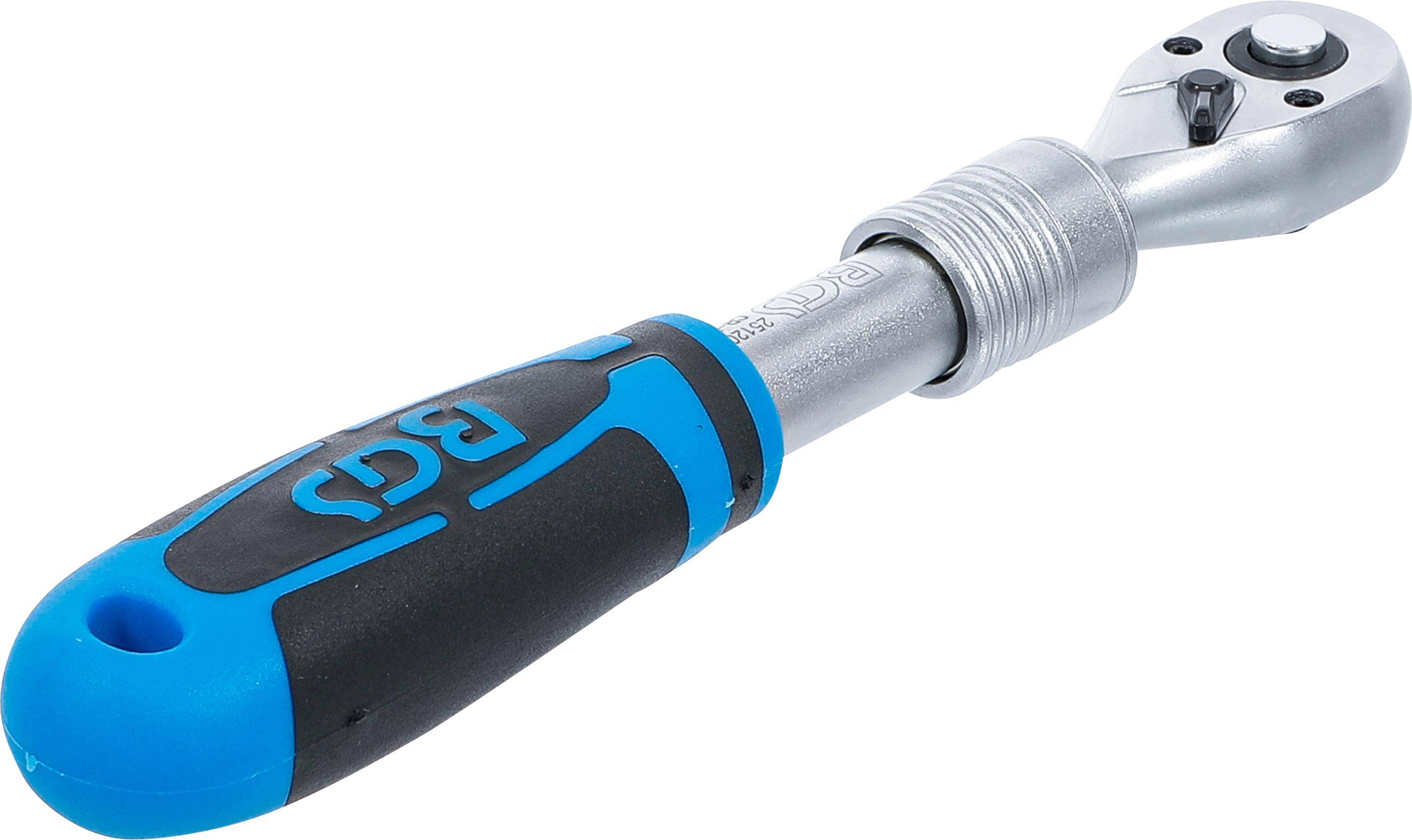 BGS technic Umschaltknarre, ausziehbar | Abtrieb Außenvierkant 6,3 mm