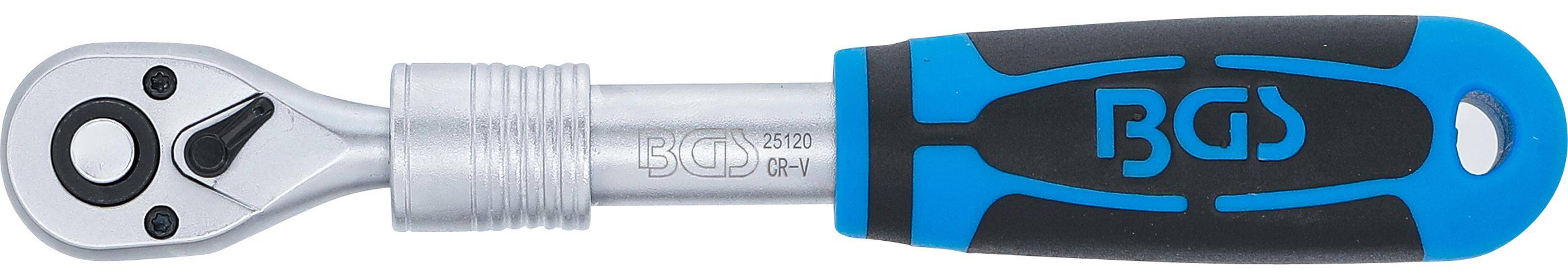 BGS technic Umschaltknarre, ausziehbar | Abtrieb Außenvierkant 6,3 mm
