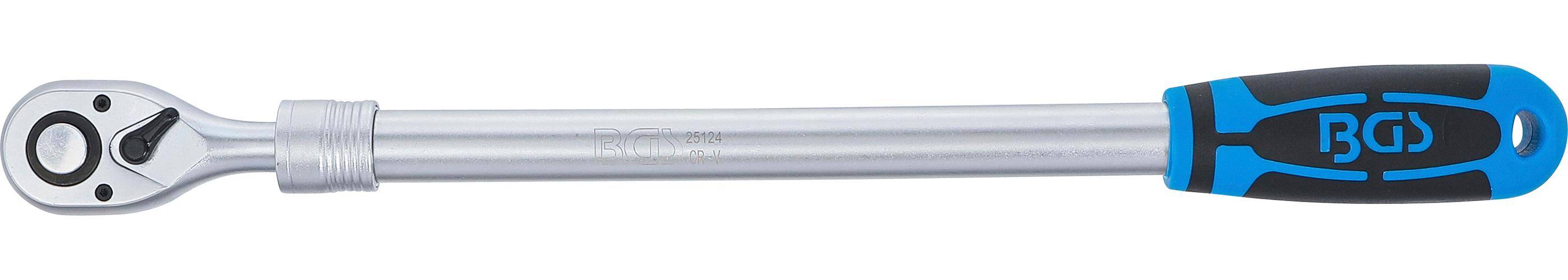 BGS technic Umschaltknarre, ausziehbar | extra lang | Abtrieb