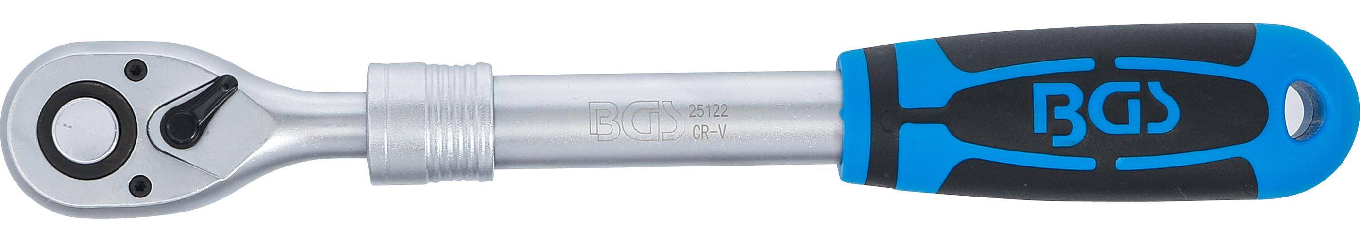 BGS technic Umschaltknarre, ausziehbar | Abtrieb Außenvierkant 12,5