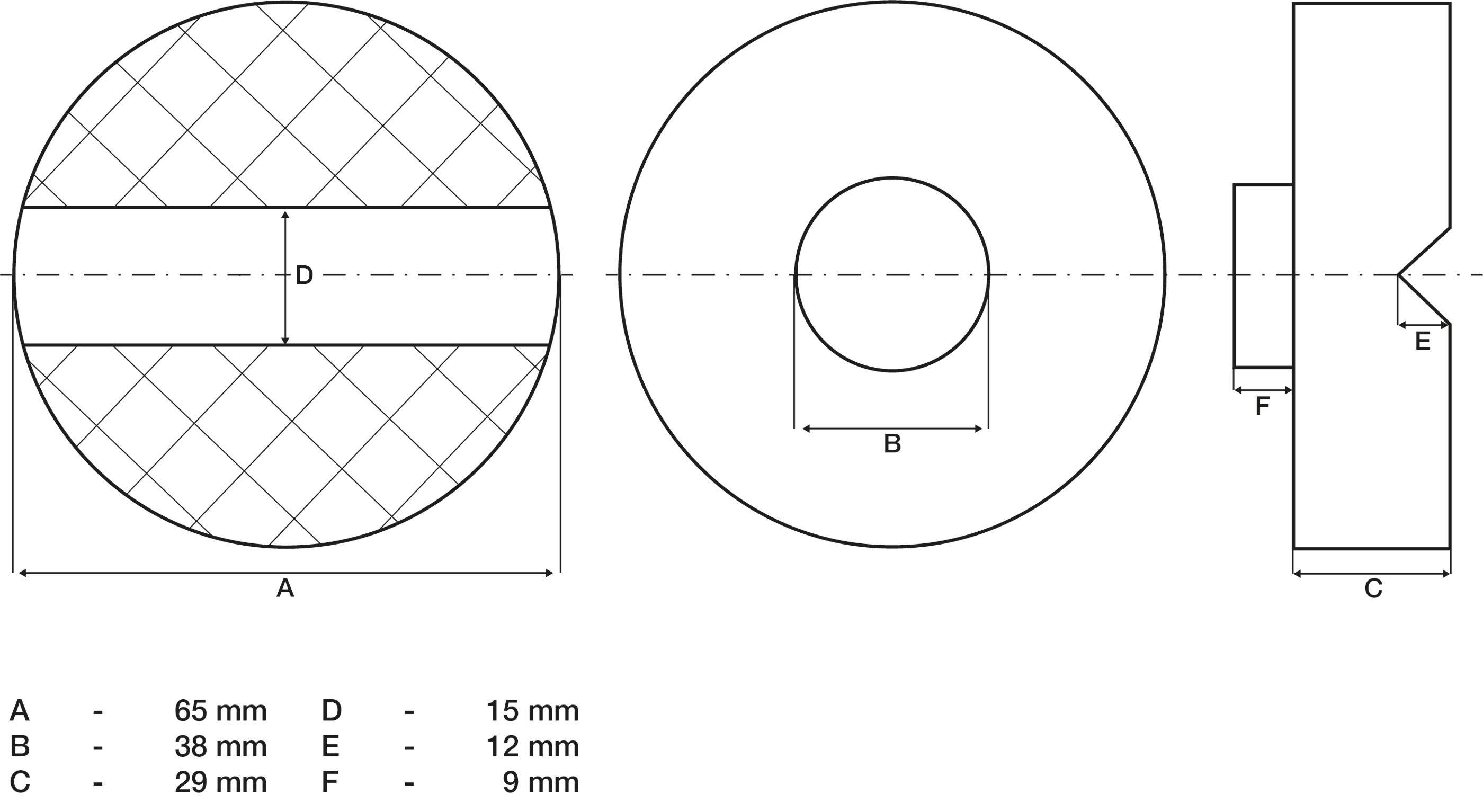 BGS technic Gummiauflage | für Wagenheber | 65 x 38 mm