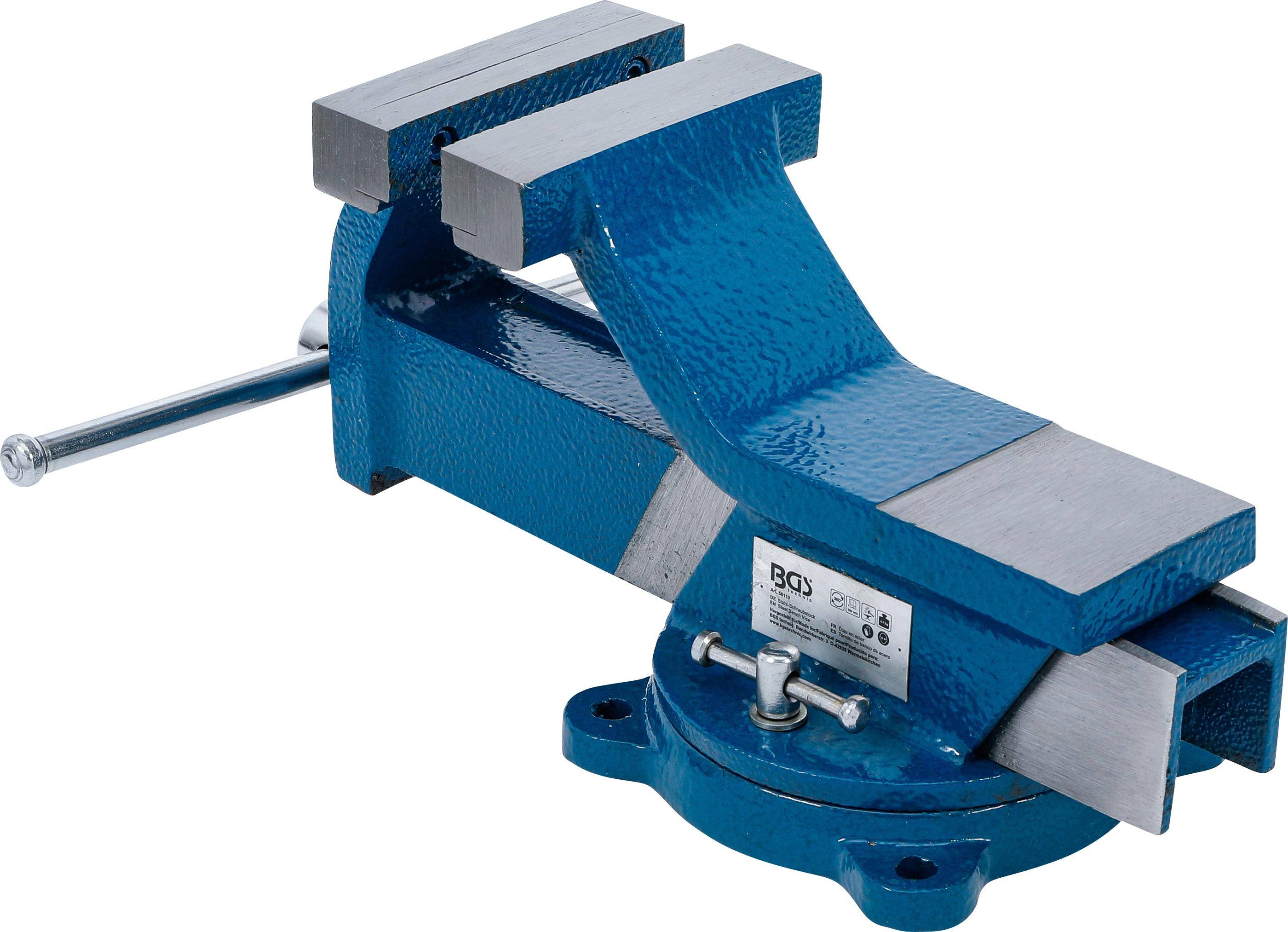 BGS technic Stahl-Schraubstock | geschmiedet | 100 mm Spannbacken