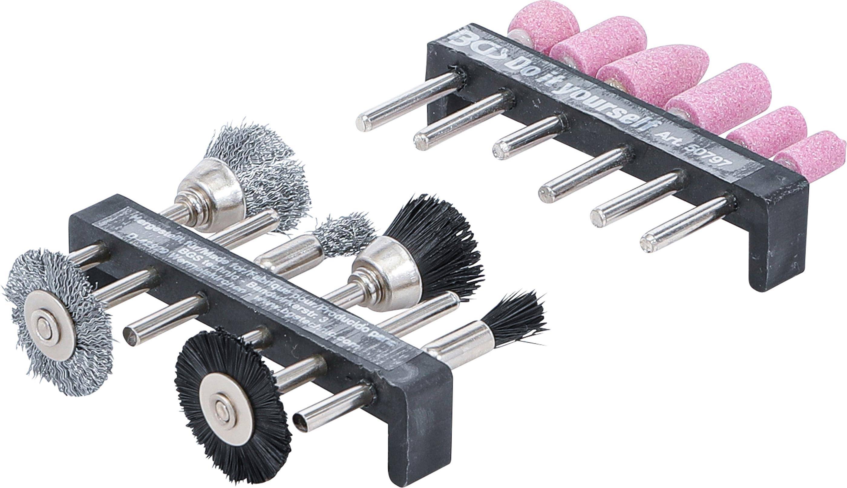BGS Diy Schleifer- und Stahldraht- / Kunststoff-Bürsten-Satz | 12-tlg.