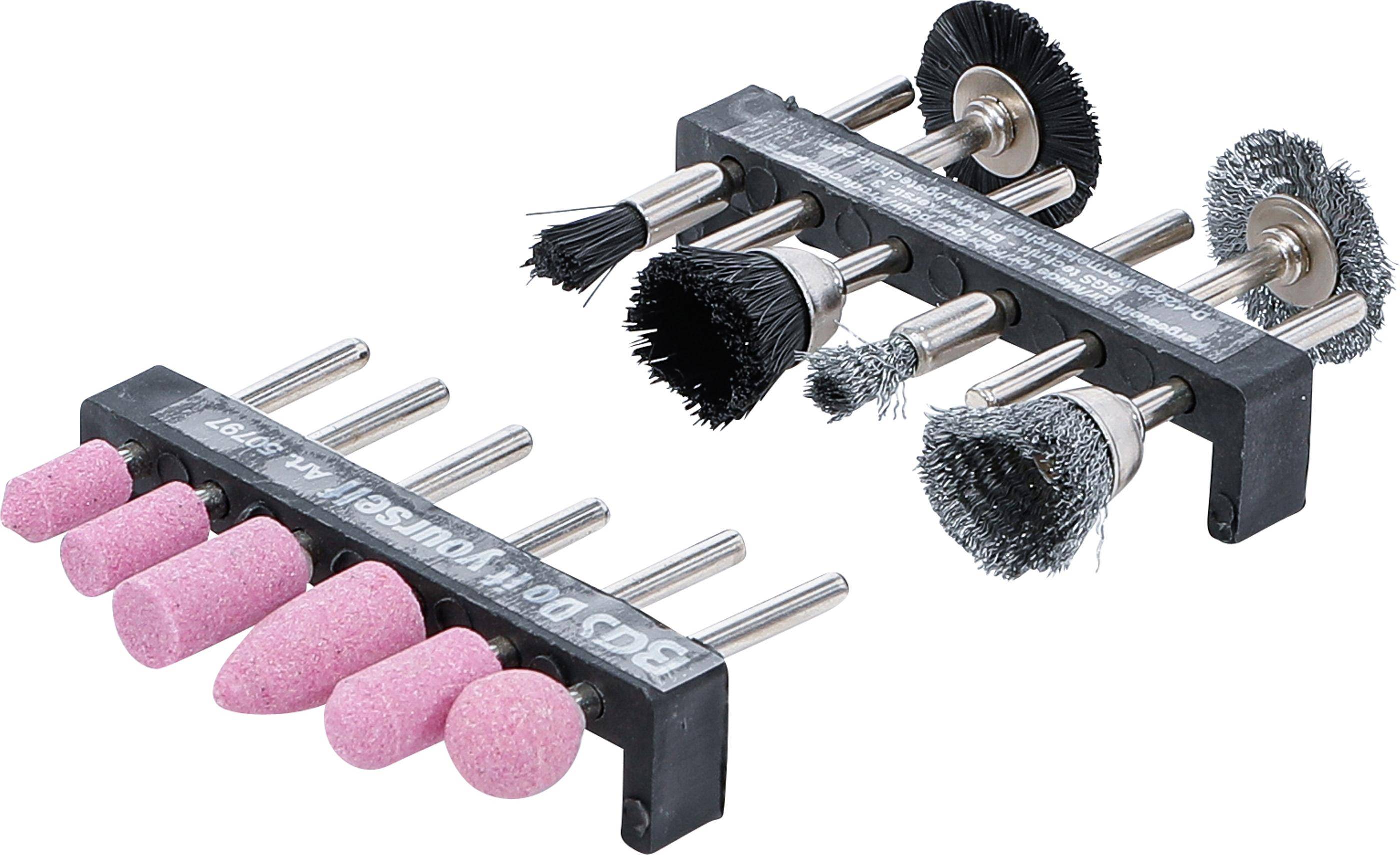 BGS Diy Schleifer- und Stahldraht- / Kunststoff-Bürsten-Satz | 12-tlg.