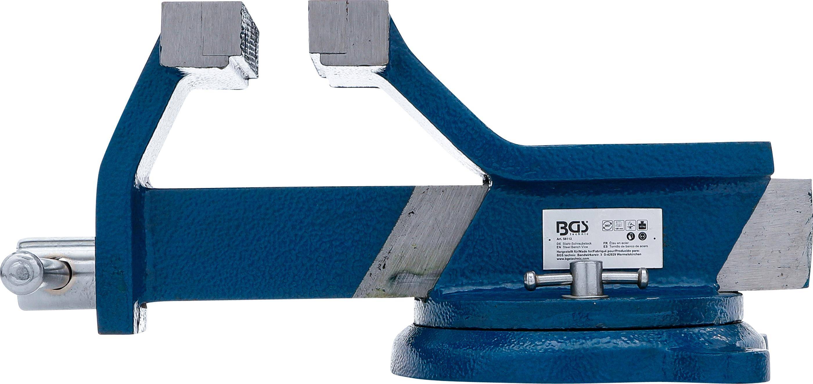 BGS technic Stahl-Schraubstock | geschmiedet | 125 mm Spannbacken