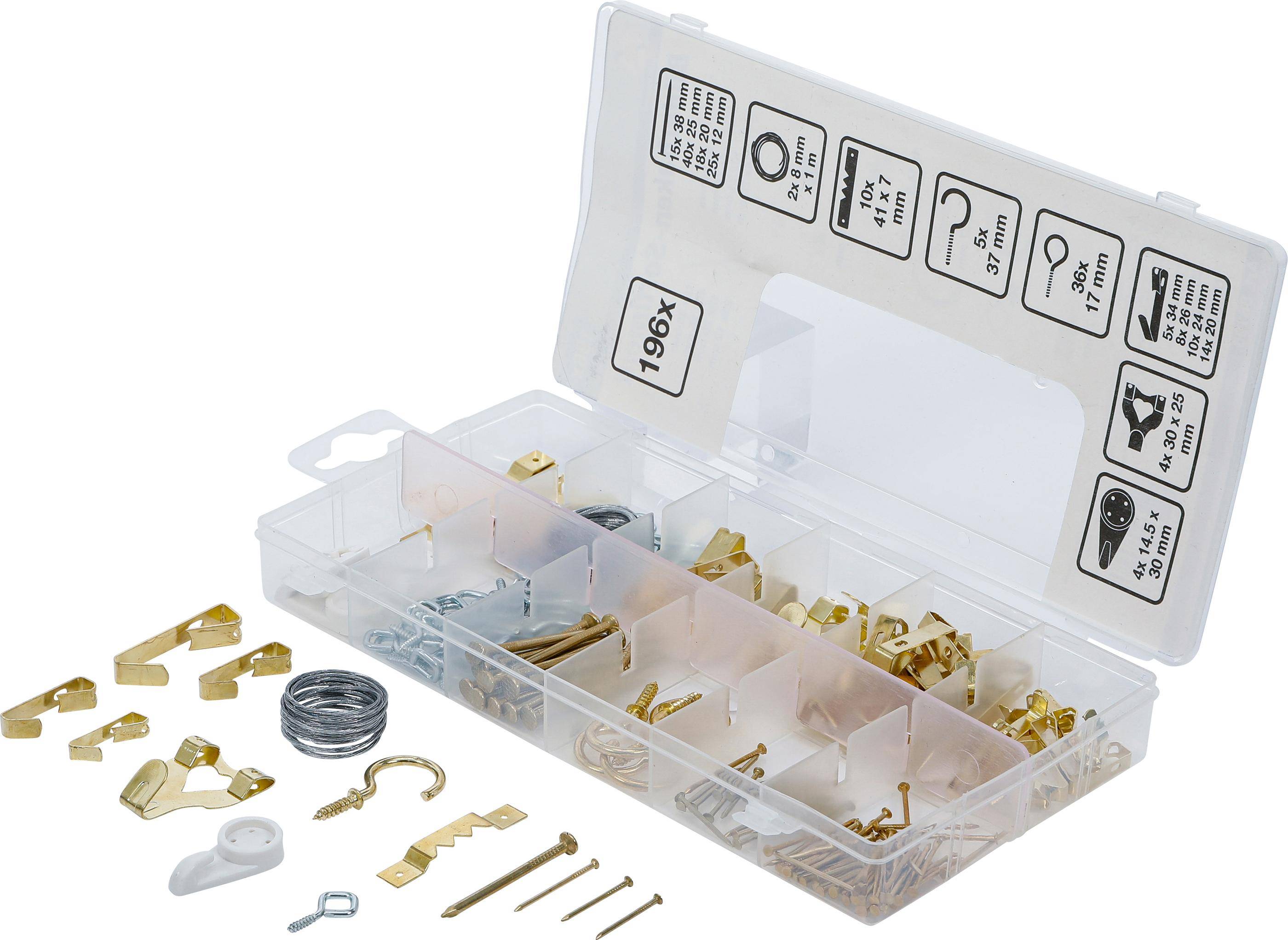 BGS Diy Bilderhaken-Sortiment | 196-tlg.