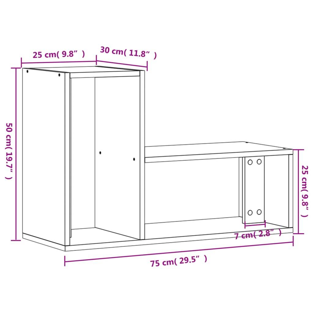 vidaXL TV-Schränke 2 Stk. Schwarz 75x30x50 cm Holzwerkstoff
