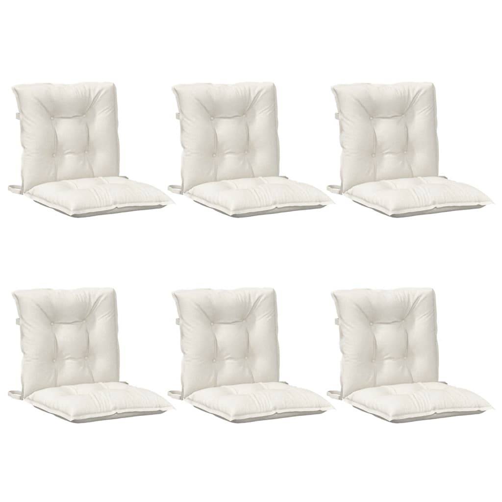 vidaXL Niedriglehner-Auflagen 6 Stk. Melange Creme 100x50x7 cm Stoff
