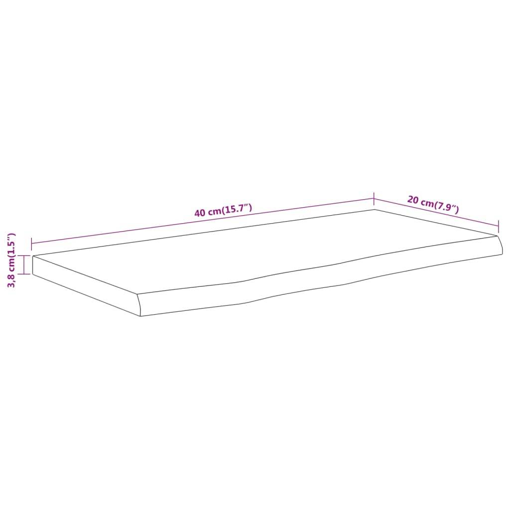 vidaXL Wandregal 40x20x3,8 cm Rechteckig Massivholz Akazie Baumkante