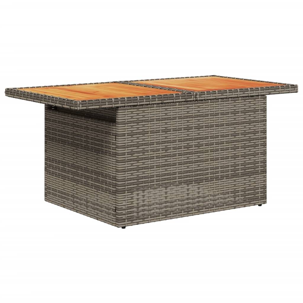 vidaXL 2-tlg. Garten-Sofagarnitur mit Kissen Grau Poly Rattan Akazie