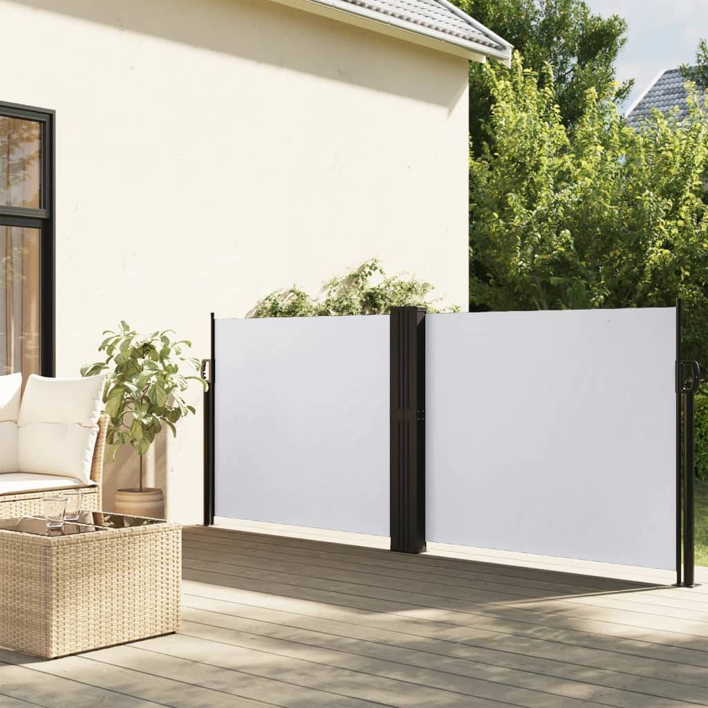 vidaXL Seitenmarkise Ausziehbar Weiß 100x600 cm