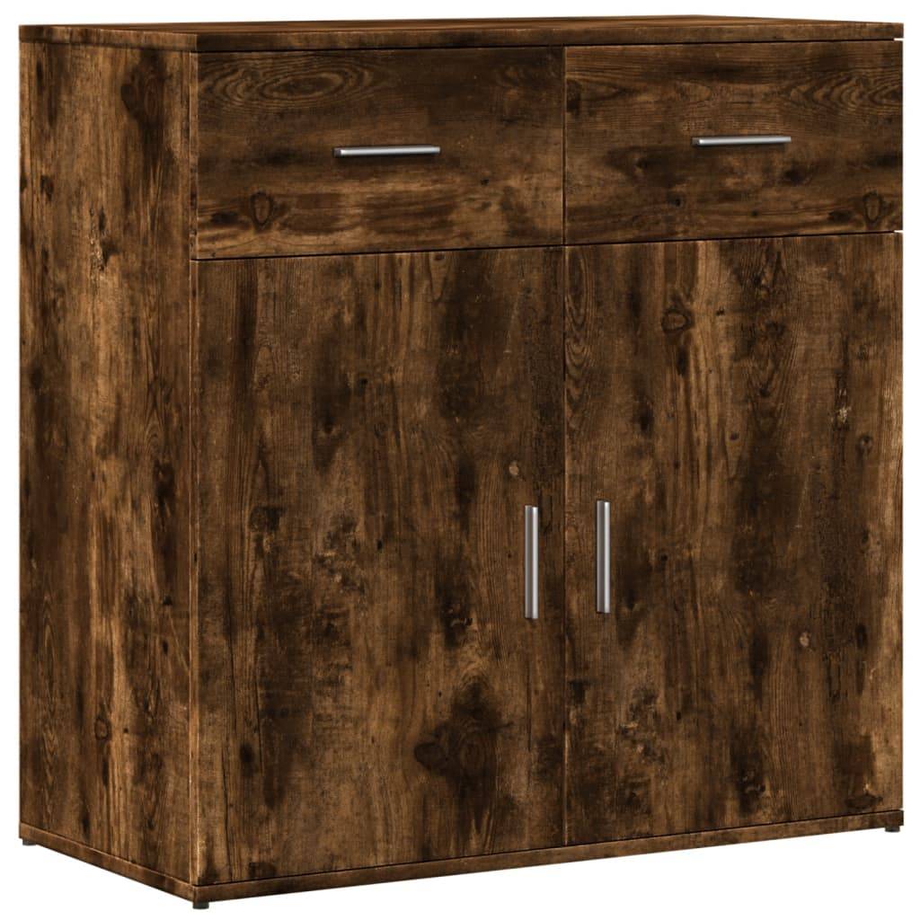 vidaXL Sideboards 2 Stk. Räuchereiche 79x38x80 cm Holzwerkstoff