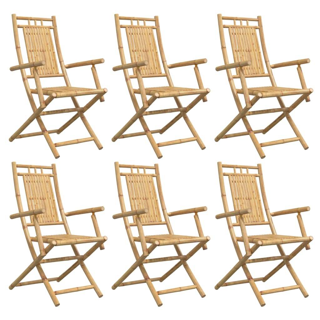 vidaXL Gartenstühle 6 Stk. Klappbar 53x66x99 cm Bambus
